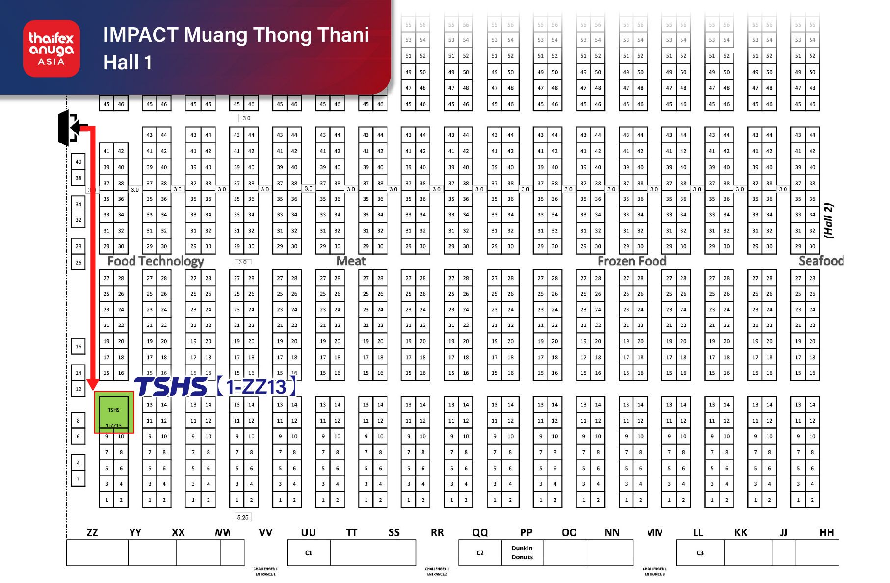 2026 Thaifex Exhibition Booth Layout | TSHS Booth Number